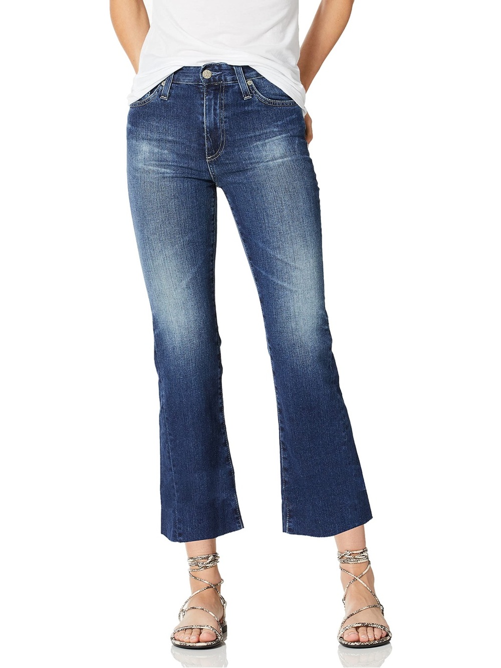 AG Adriano Goldschmied Womens Quinne Crop Flare Jeans in 11 Years Streaming